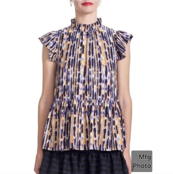 Corey Lynn Calter Tops - Corey Lynn Calter Aurora Top Drizzle Flutter Sleeve Blouse, Womens Medium